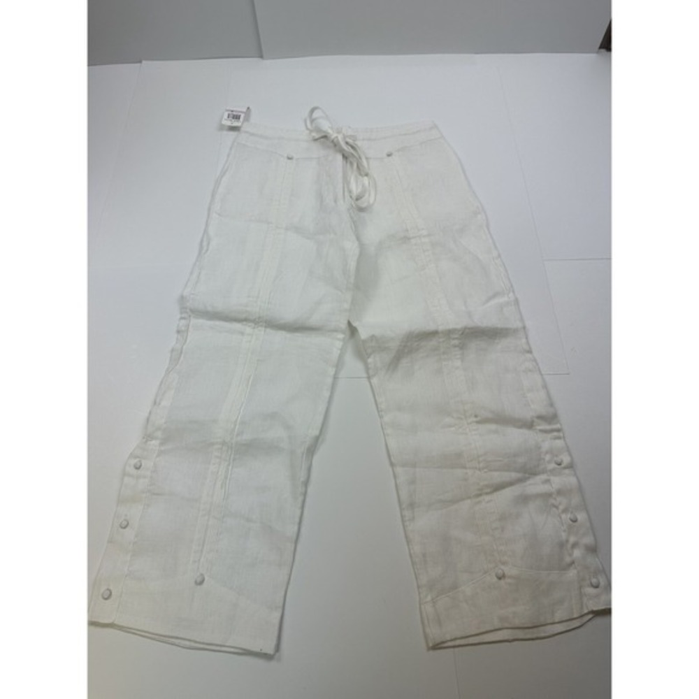 NWT Women's‎ CUBAVERA 100% Linen loose fit Capri pants Size 6